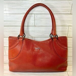 056-Gucci 113015 Vintage Iconic Early 2000’s Red Pebbled Leather Small Tote Bag